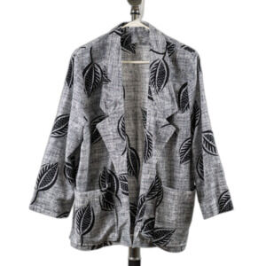 Black and grey lightweight handmade outwear blouse size 2XL